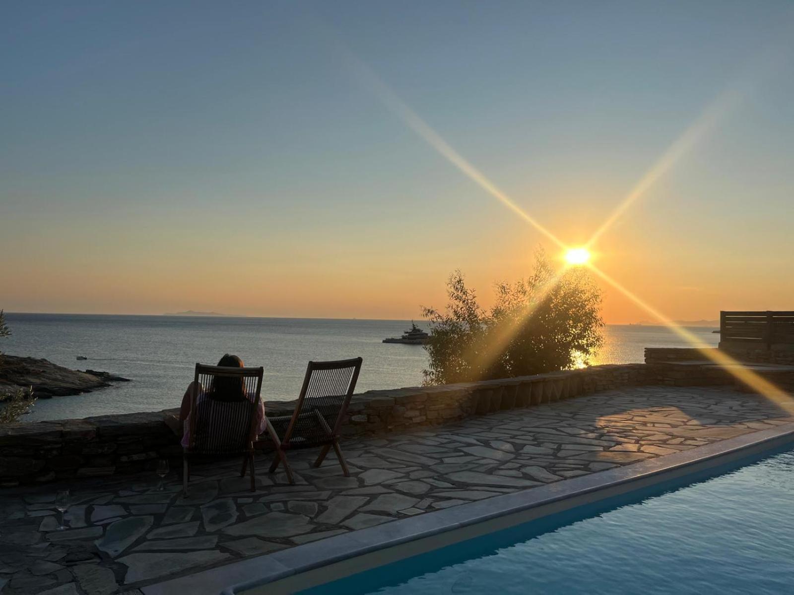 Sunset Villa With Swimming Pool At Tzia Ligia  Exterior photo